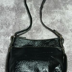 Chic Black Leather Shoulder Bag Rozetti